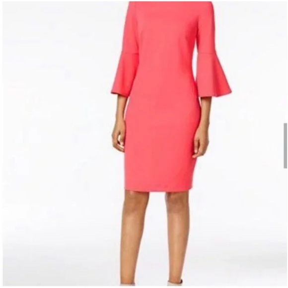 Calvin Klein Vibrant Pink Long Sleeve Dress new size 8 - Picture 1 of 8